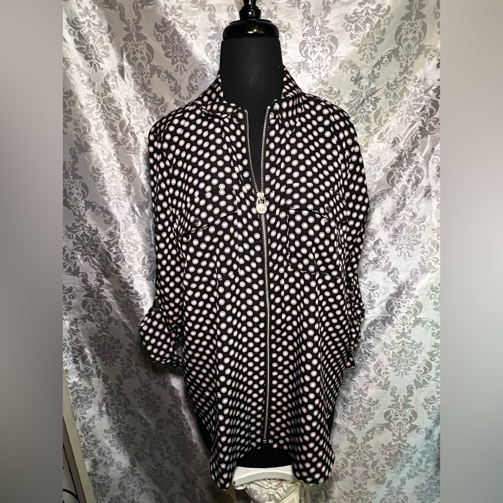 Michael Kors Black and White Polka Dot Jacket